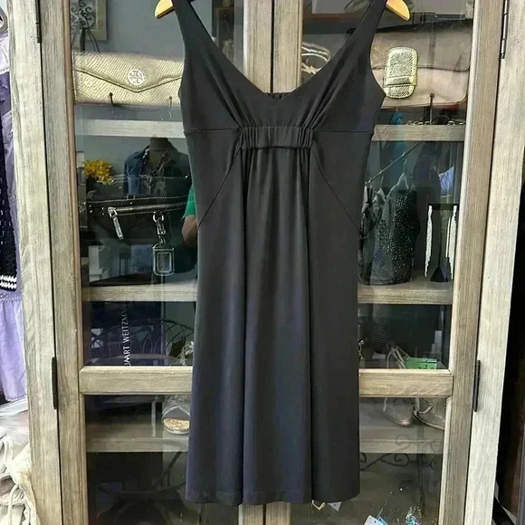 Cabi Women's Medium Black Jersey Empire Waist Knee Length Dress Size small - Picture 2 of 8